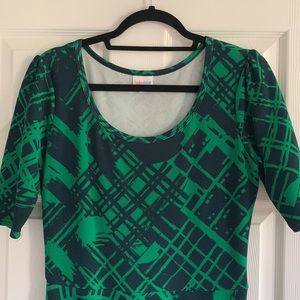 LuLaRoe Nicole Size Medium Navy and Green
